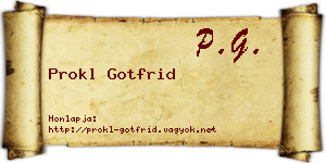 Prokl Gotfrid névjegykártya